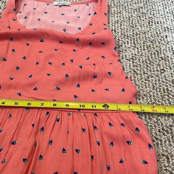 Freebird Coral Sleeveless Rayon Drop Waist Dress with Pattern. Small - Picture 10 of 12